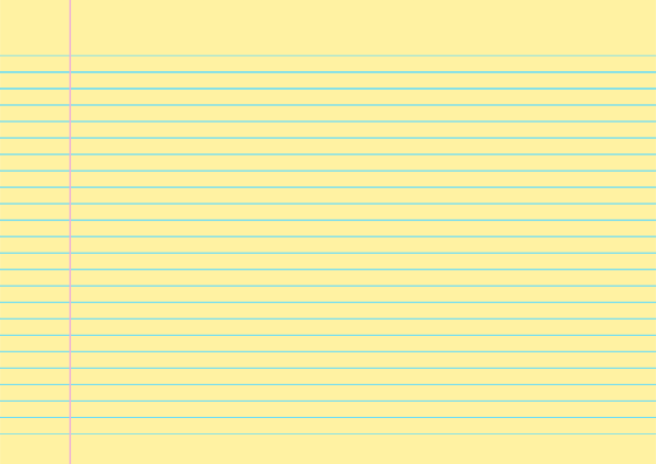 Yellow Landscape College Ruled Notebook Paper: A4-sized paper (8.27 x 11.69)