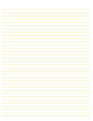 Yellow Lined Paper College Ruled - Letter