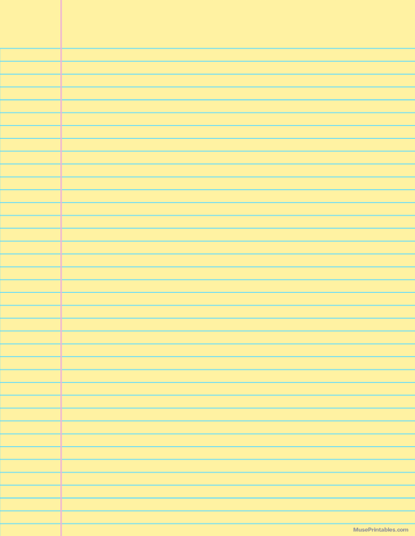 Yellow Narrow Ruled Notebook Paper: Letter-sized paper (8.5 x 11)