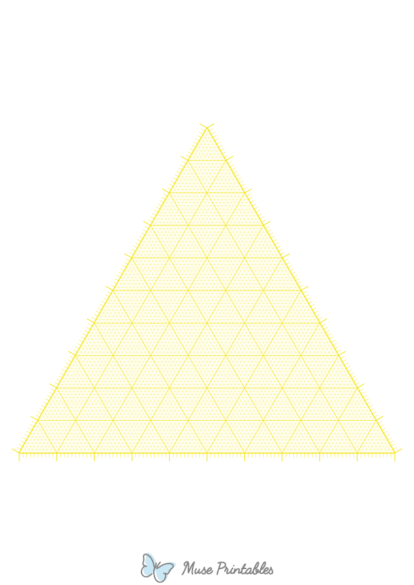 Yellow Ternary Graph Paper : A4-sized paper (8.27 x 11.69)