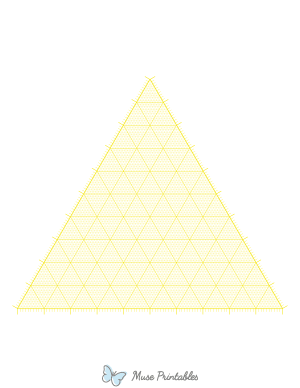 Yellow Ternary Graph Paper : Letter-sized paper (8.5 x 11)