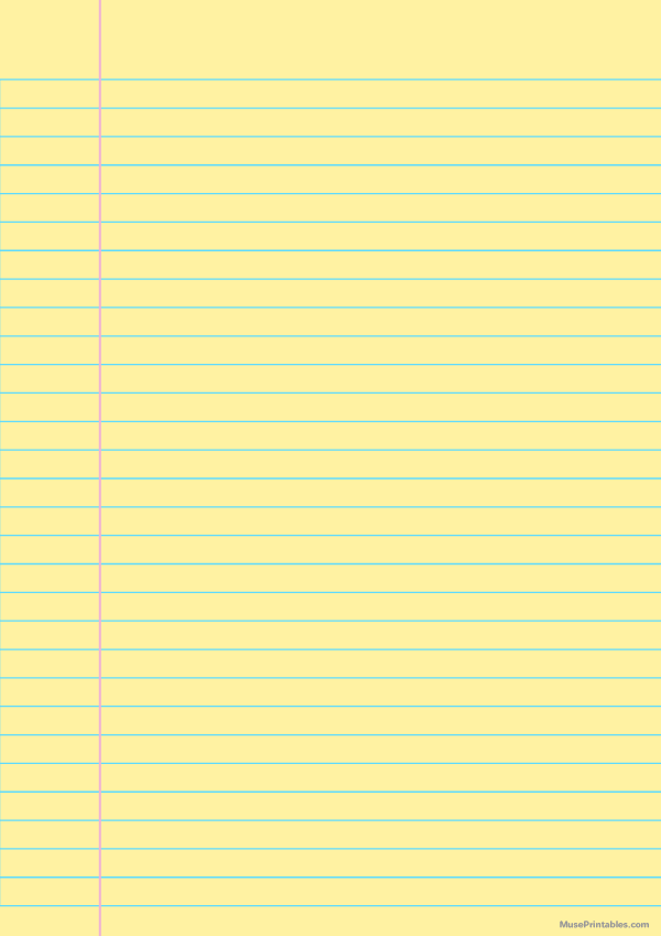 Yellow Wide Ruled Notebook Paper: A4-sized paper (8.27 x 11.69)