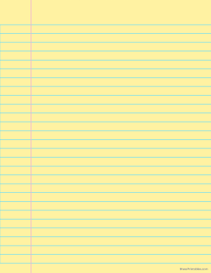Yellow Wide Ruled Notebook Paper - Letter