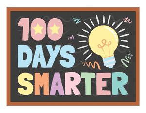 100 Days Smarter Chalkboard Photo Booth Prop
