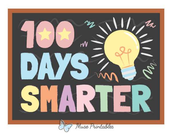100 Days Smarter Chalkboard Photo Booth Prop