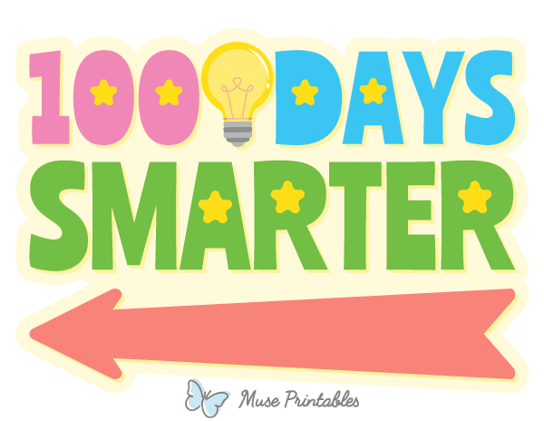 100 Days Smarter Left Arrow Photo Booth Prop