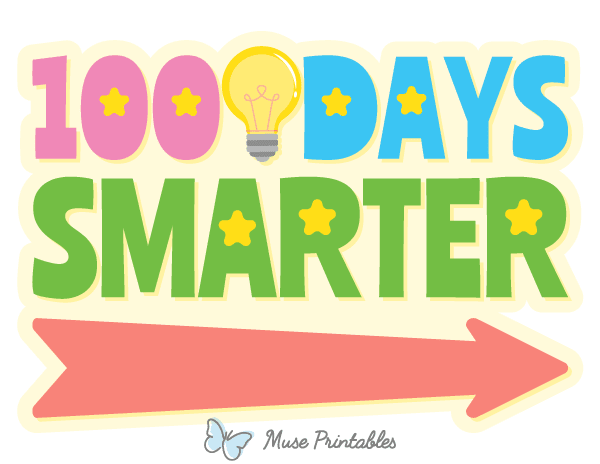 100 Days Smarter Right Arrow Photo Booth Prop