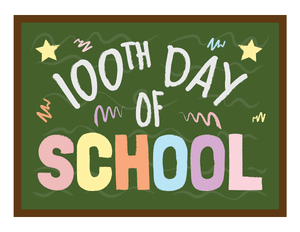 100th Day of School Chalkboard Photo Booth Prop