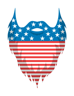 American Flag Beard Photo Booth Prop