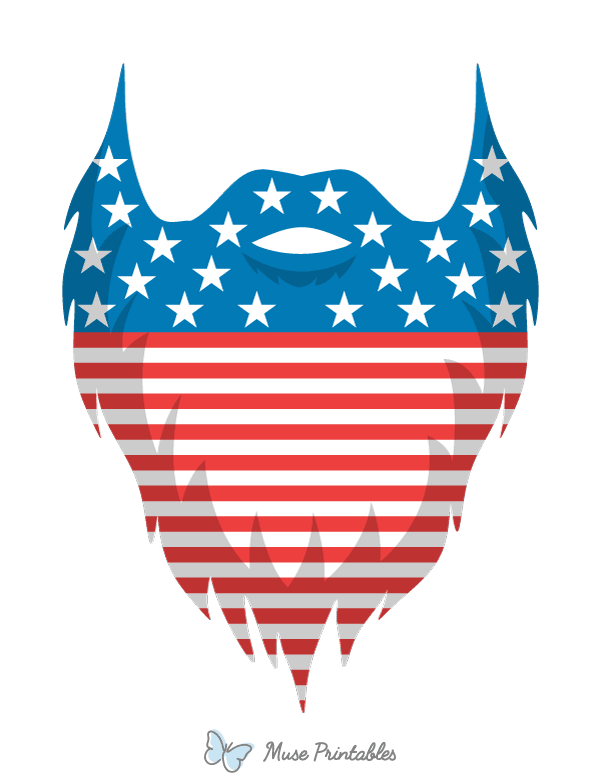 American Flag Beard Photo Booth Prop