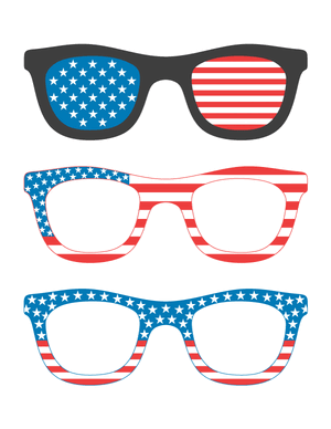 American Flag Glasses Photo Booth Prop