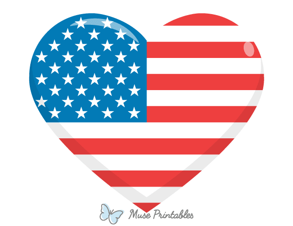 American Flag Heart Photo Booth Prop