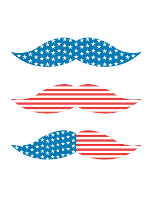 American Flag Mustache Photo Booth Prop