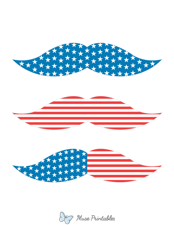 American Flag Mustache Photo Booth Prop