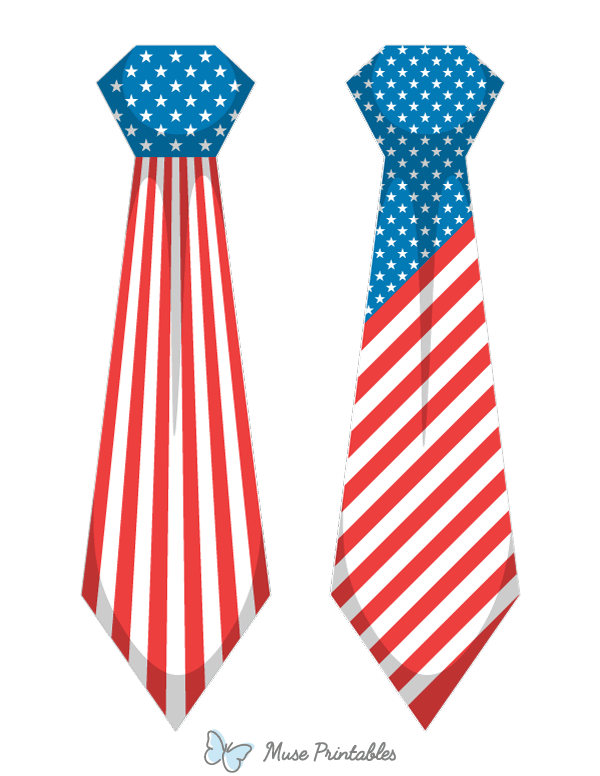 American Flag Tie Photo Booth Prop
