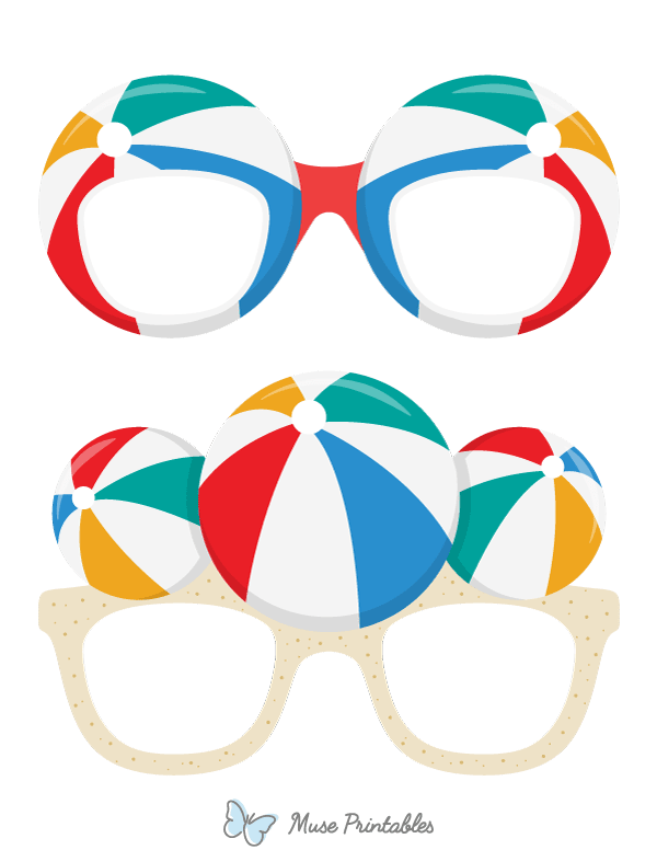 Beach Ball Glasses Photo Booth Prop