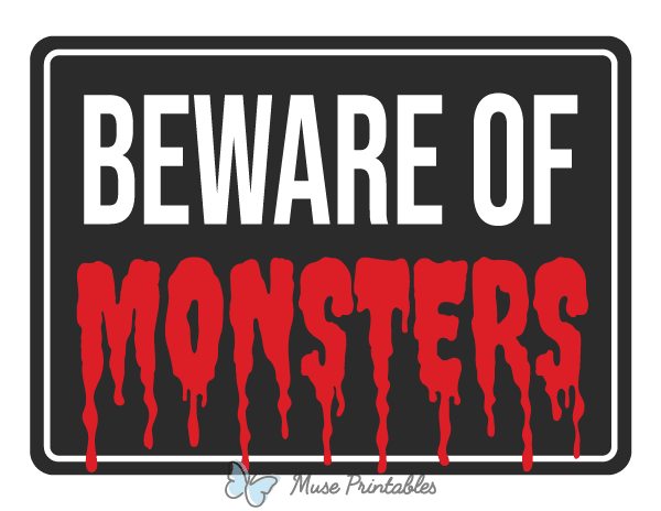 Beware of Monsters Photo Booth Prop