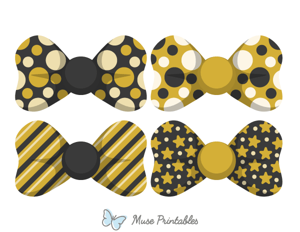 Black and Gold New Year Bow Tie Photo Booth Prop