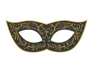 Black and Gold New Year Mask Photo Booth Prop