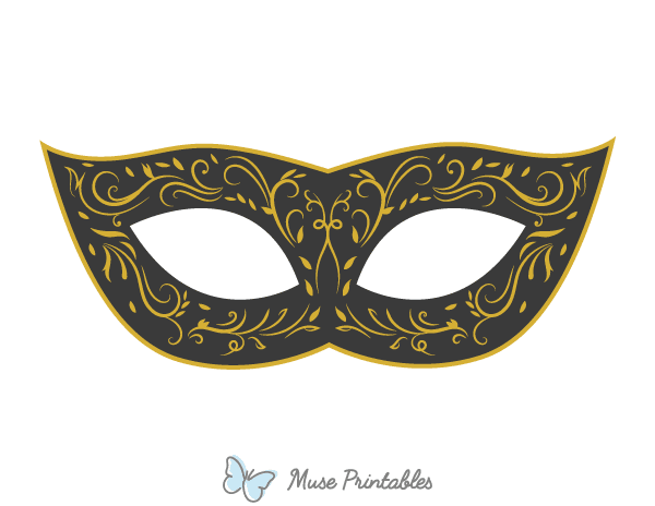Black and Gold New Year Mask Photo Booth Prop