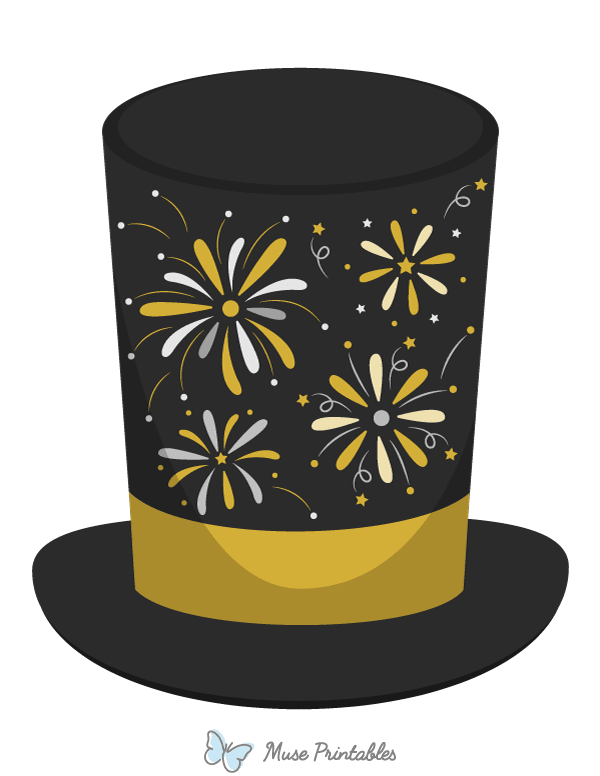 Black and Gold New Year Top Hat Photo Booth Prop