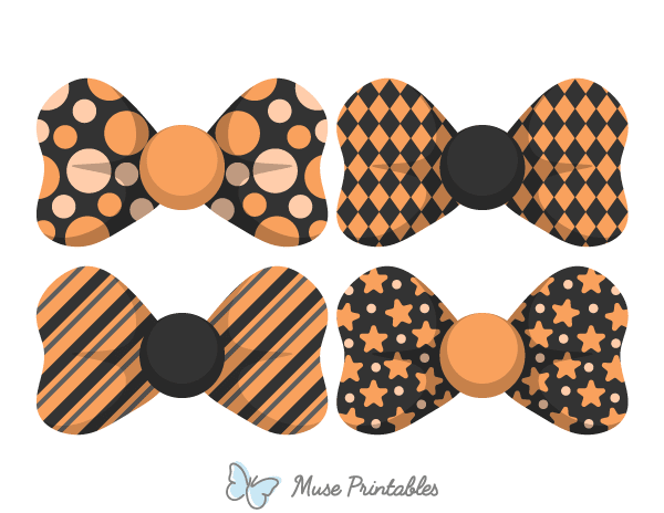 Black and Orange Bow Tie Photo Booth Prop