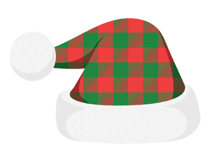 Buffalo Plaid Santa Claus Hat Photo Booth Prop