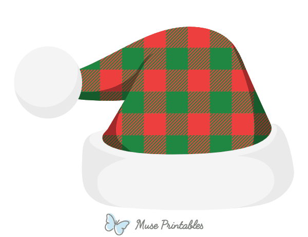 Buffalo Plaid Santa Claus Hat Photo Booth Prop