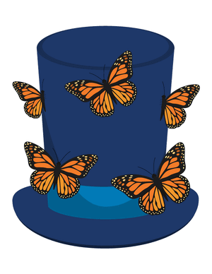 Butterfly Top Hat Photo Booth Prop