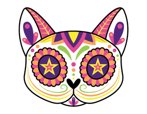 Cat Sugar Skull Photo Booth Prop