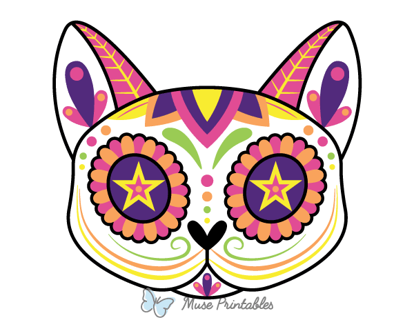 Cat Sugar Skull Photo Booth Prop