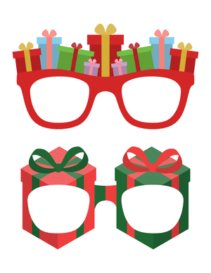 Christmas Gift Glasses Photo Booth Prop