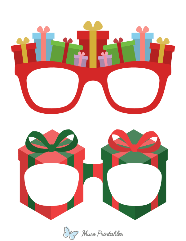 Christmas Gift Glasses Photo Booth Prop