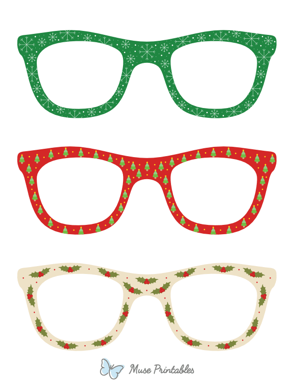 Christmas Glasses Photo Booth Prop