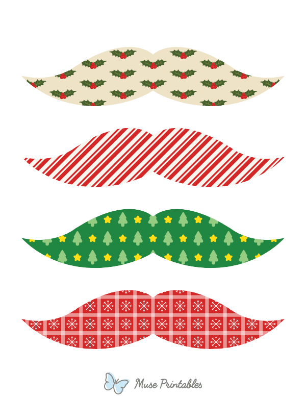 Christmas Mustache Photo Booth Prop