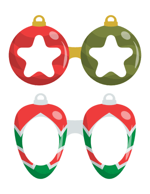 Christmas Ornament Glasses Photo Booth Prop
