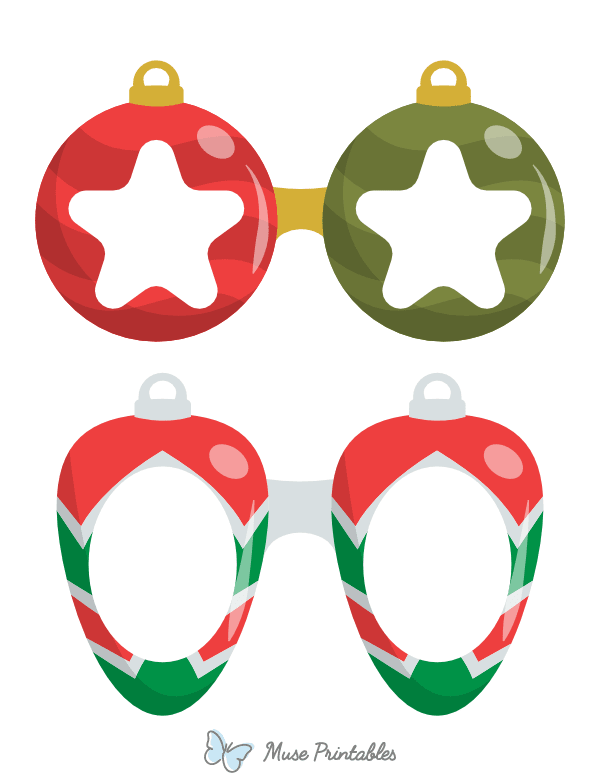 Christmas Ornament Glasses Photo Booth Prop