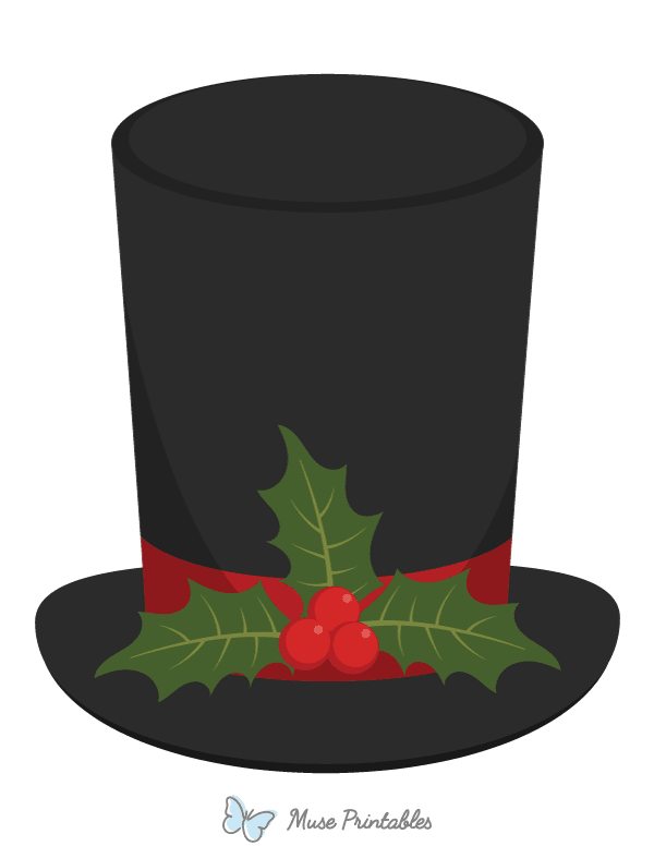 Christmas Top Hat With Holly and Ivy Photo Booth Prop