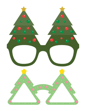 Christmas Tree Glasses Photo Booth Prop