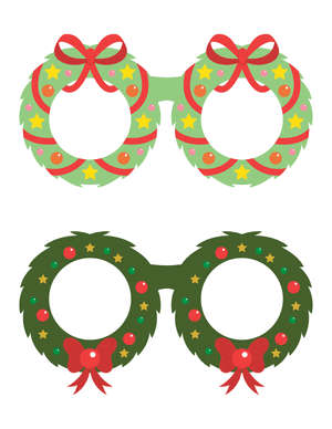 Christmas Wreath Glasses Photo Booth Prop
