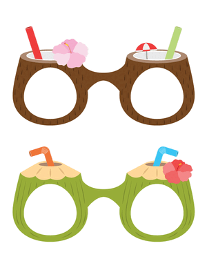 Coconut Glasses Photo Booth Prop
