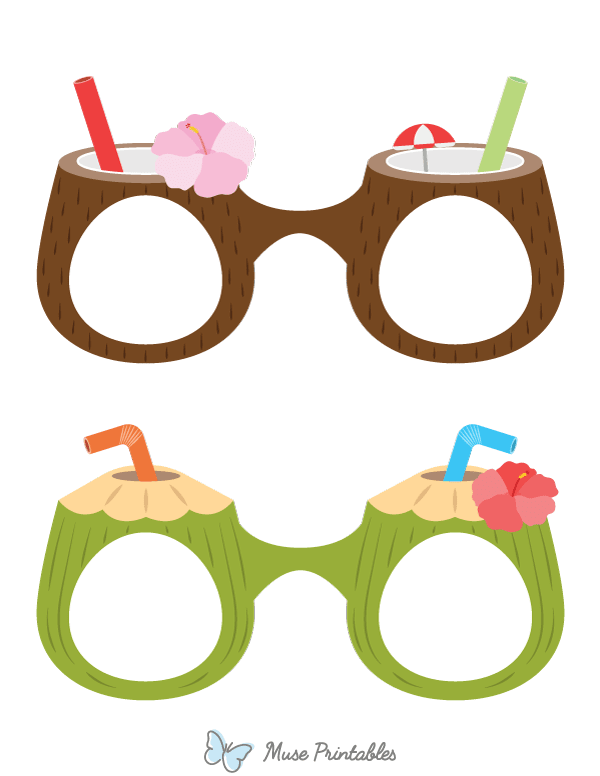 Coconut Glasses Photo Booth Prop