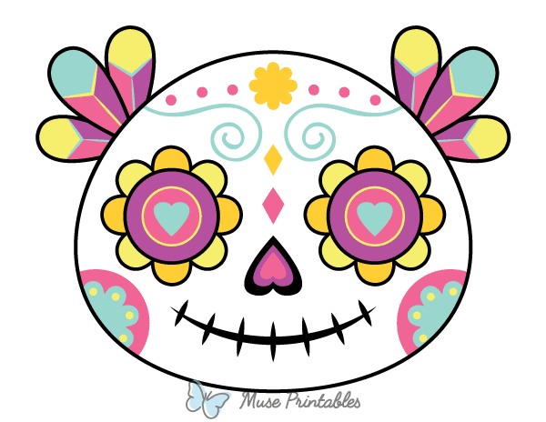 Cute Sugar Skull Photo Booth Prop