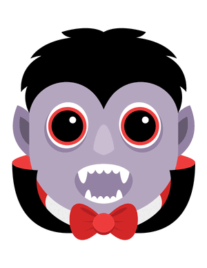 Cute Vampire Face Photo Booth Prop