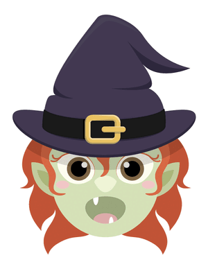Cute Witch Face Photo Booth Prop
