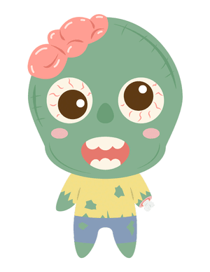 Cute Zombie Photo Booth Prop