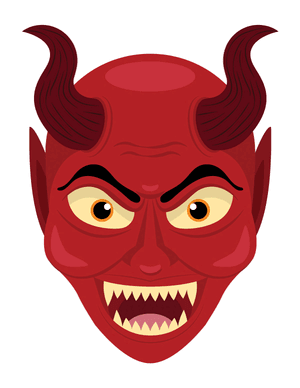 Devil Face Photo Booth Prop