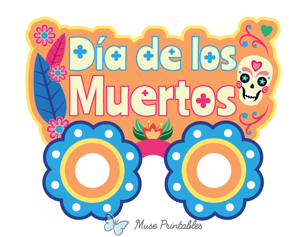 Dia de los Muertos Glasses Photo Booth Prop