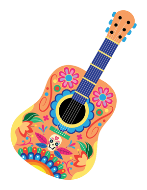 Dia de los Muertos Guitar Photo Booth Prop