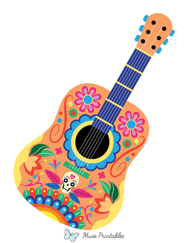 Dia de los Muertos Guitar Photo Booth Prop
